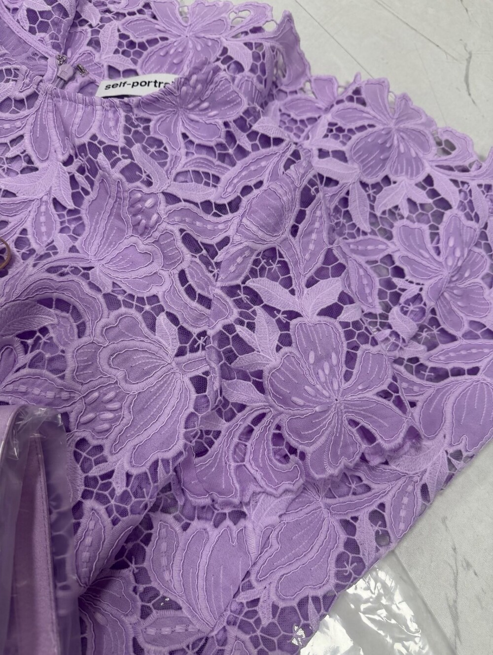 Self Portrait Lilac Lace Midi Dress - Picture 14 of 16